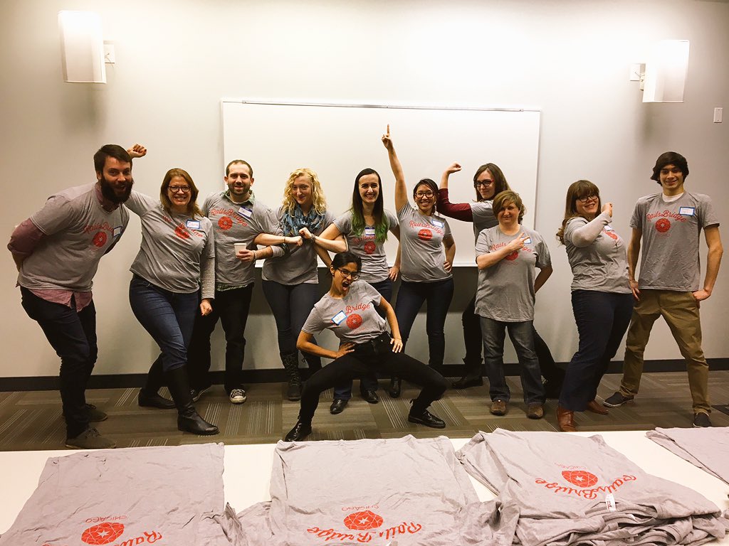RailsBridgeChi's tweet photo. Our TAs are ready to teach the HECK out of some #RubyOnRails! POWER TEAM. #RailsBridgeChi https://t.co/qLzURsve1k