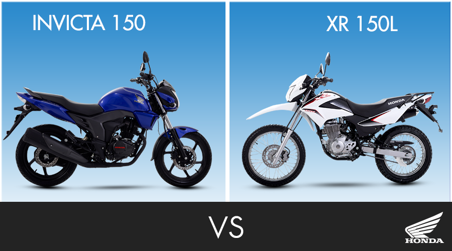 hondamotos_mx's tweet photo. ¿Cuál prefieres? Cotiza #Invicta150: https://t.co/YCnxNw6XcB y/o Cotiza #XR150L: https://t.co/1oYpCyTTq6 https://t.co/PWQfooEaV6