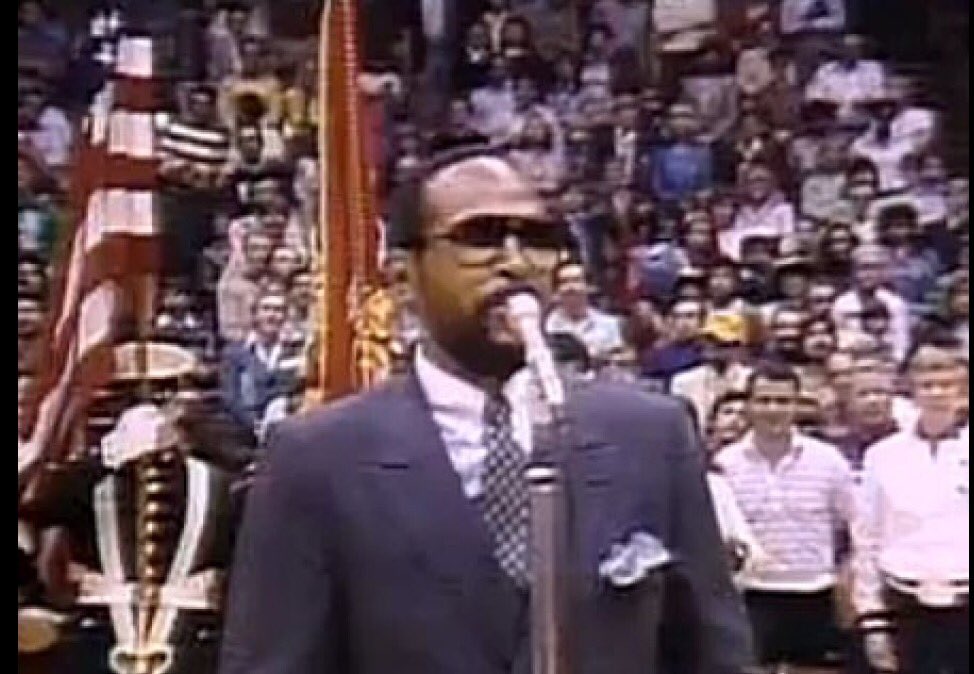 CindyBrunsonAZ's tweet photo. On this date in history in 1983, Marvin Gaye sang the U.S. National anthem at the NBA All-Star game. #Incredible https://t.co/ERzR7nxtIG
