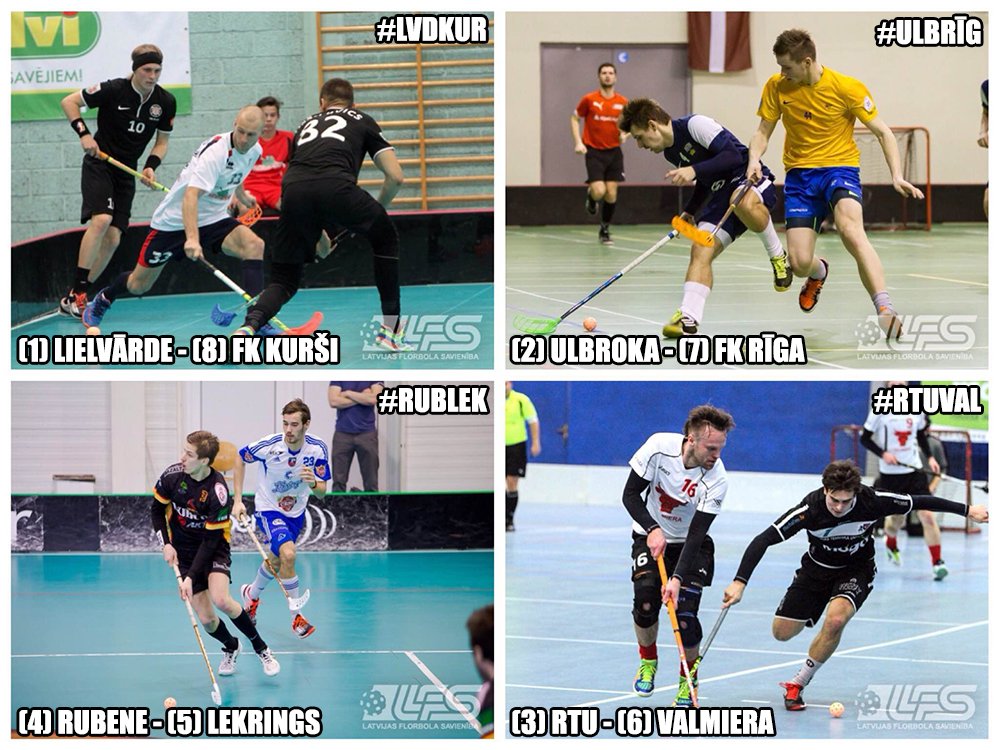 LFS_floorball's tweet image. Men's ELVI FL play-off picture. Best of 7 in 1/4 finals &amp;amp; 1/2 finals, 1 match for medals. #floorball #florbols