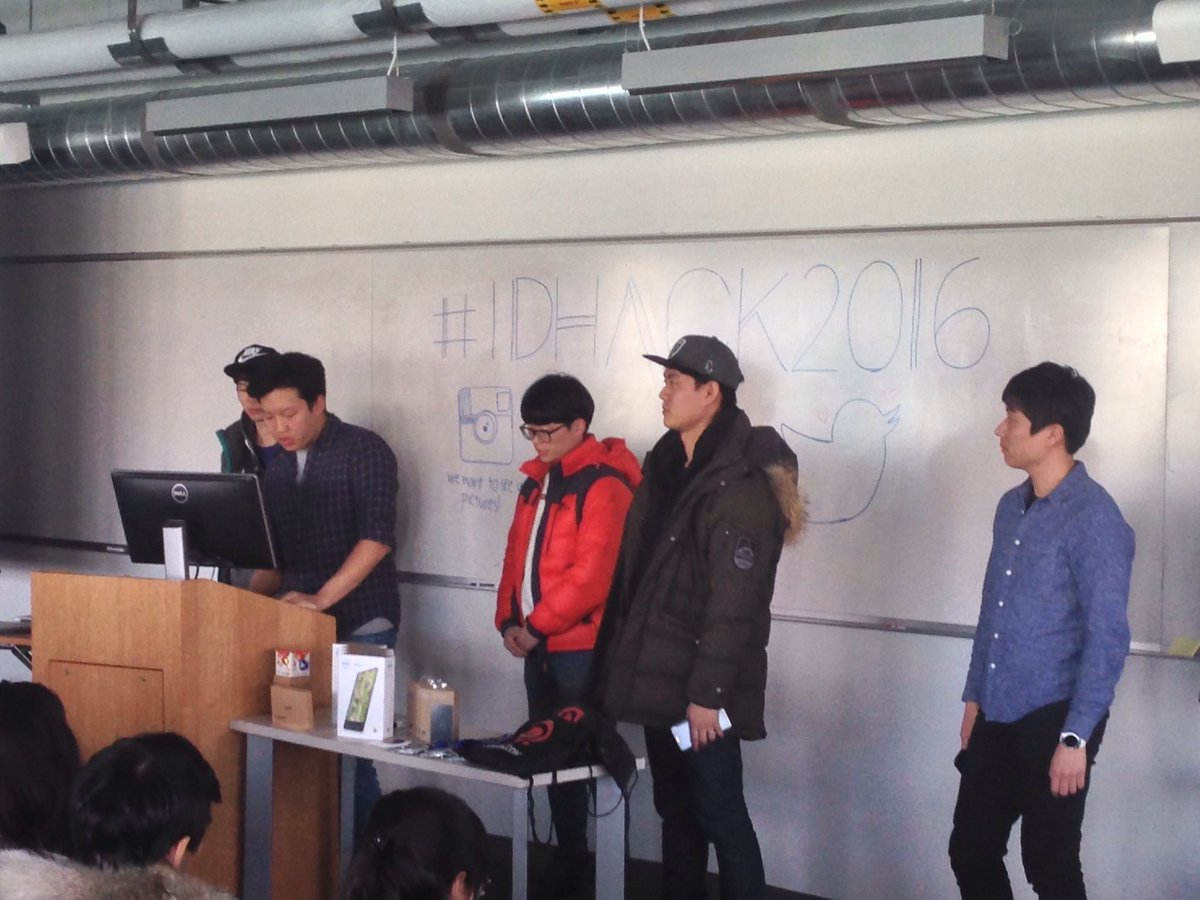 MLHacks's tweet photo. This team flew all the way from Korea to #IDHack2016! https://t.co/WSwVWyNOFS