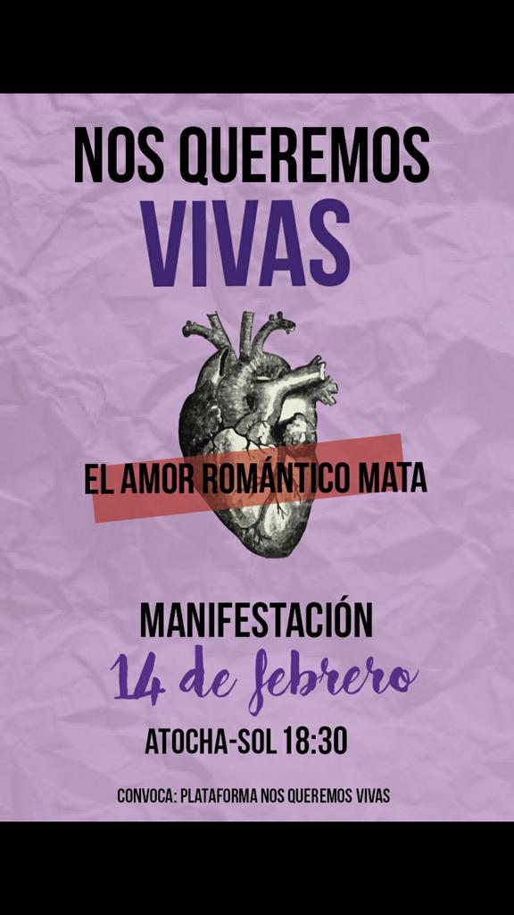AFPanteras's tweet photo. Mañana nos vemos todxs a las 18h en Atocha!
#SinSanvalentin
#ElAmorRomanticoMata
#NosTocanAUnaRespondemosTodas https://t.co/CPteDgZOhc
