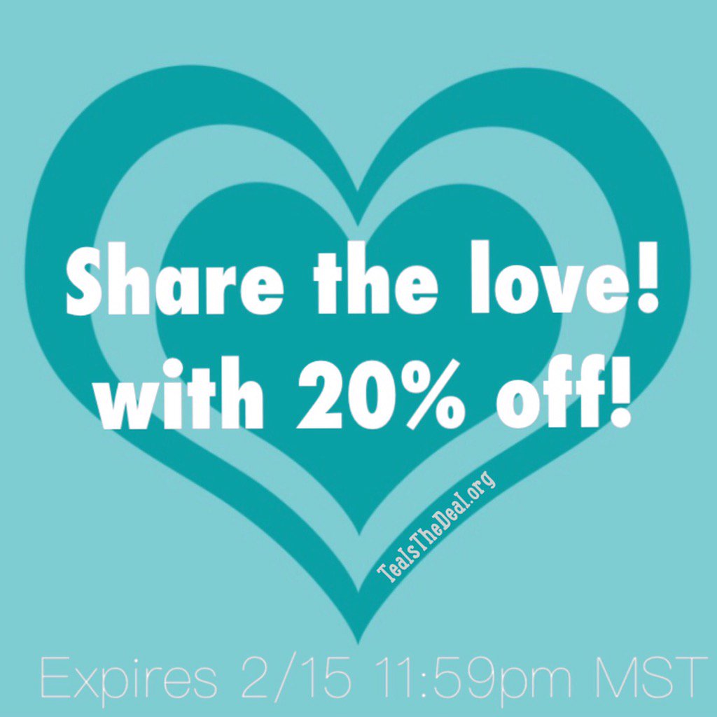Save 20% this weekend at our TEALShop! Use code: "LoveTeal" and check us out online at: TealsTheDeal.org