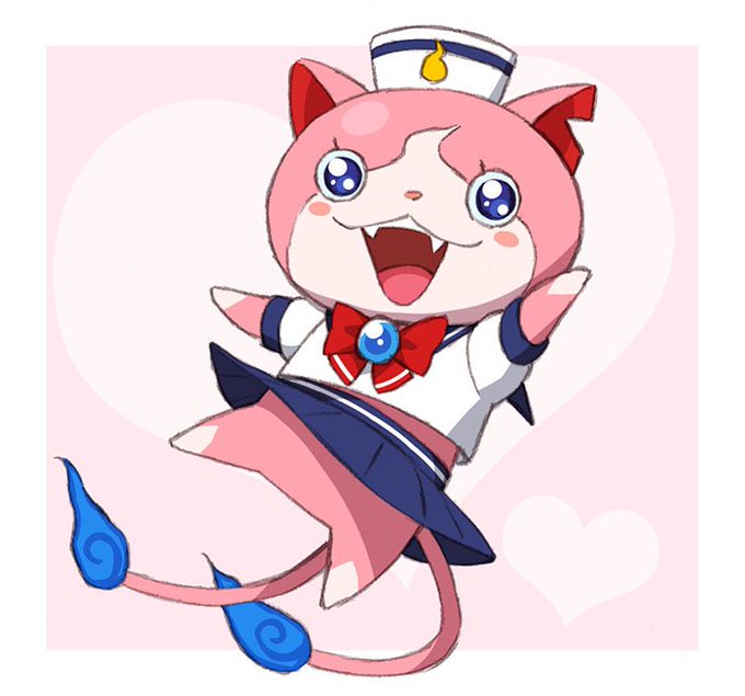 とくにバレンタイン絵という絵にもなってないですが落書きのセーラーニャンに色塗り。妖怪ウォッチ内で一番エロい子 