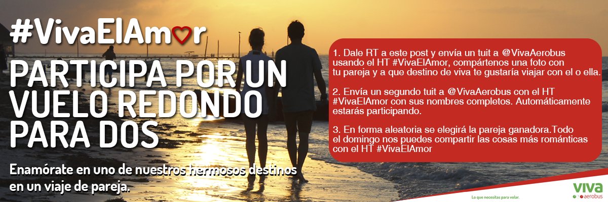 VivaAerobus's tweet photo. ❤ PARTICIPA POR UN VUELO REDONDO PARA DOS 

Festeja el Día del Amor y la Amistad con nosotros.

#VivaElAmor https://t.co/O1RAh9dAH5