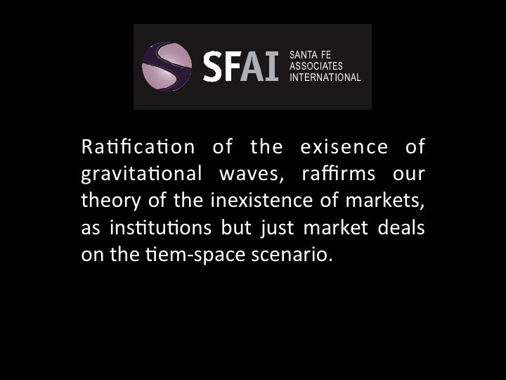 SantaFeAI's tweet image. Gravitational waves and a new vision on what economy is