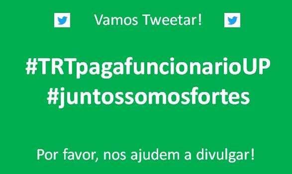 Suuh_fe's tweet photo. #trtpagafuncionarioup @CesarTralli @realwbonner @rodrigobocardi @trtsp2. ...contamos com vocês!!! https://t.co/AToCTKiQoY