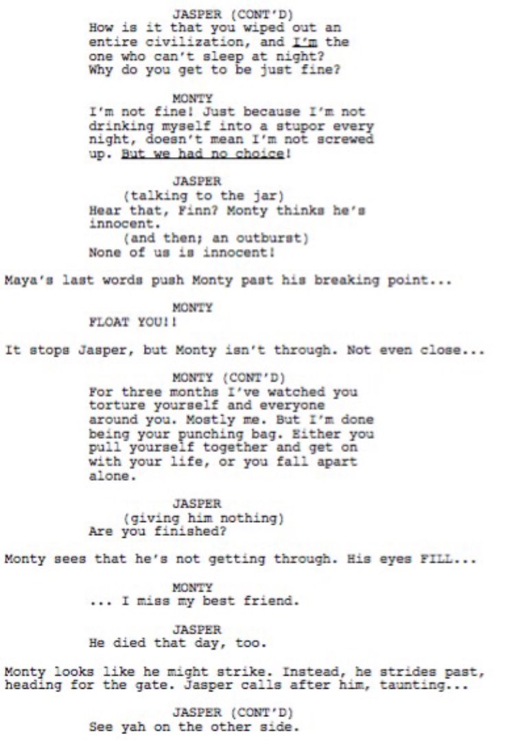 carmilla_movie's tweet photo. Script from #The100 Ep. 3x04๐ #The100Season3 #Clexa #Bellarke #Lexa #TeamLexa #The100bts #The100Week #Clarke #Aden https://t.co/Wl6NDge299