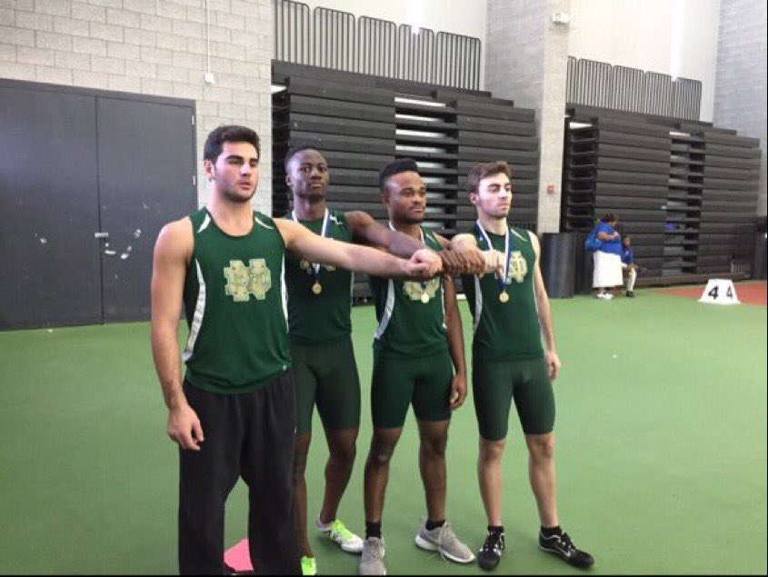 notredamewh's tweet image. Congrats Nico Ragaini Elliott Paintsil Prince Brooks Dario Salati 4x400 state champs at track meet. #theyrunfast
