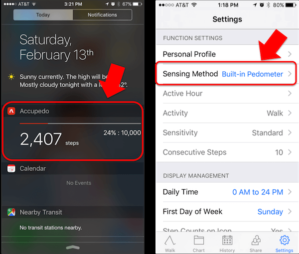 accupedo's tweet photo. For iPhone user, add Accupedo at Today Widget. Try with Built-in pedometer that runs 24/7 without consuming battery. https://t.co/BKK1nCItG0
