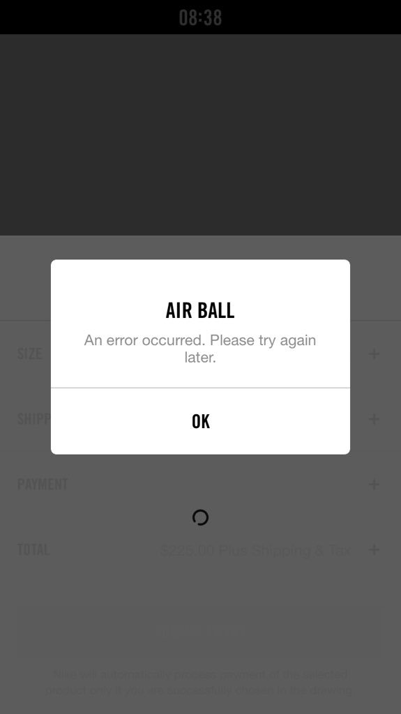 egorock413's tweet photo. @nikestore terrible job on the app.  30 mins of air balls couldn't even enter the draw before time ran out!! https://t.co/ar1YNDpP3c