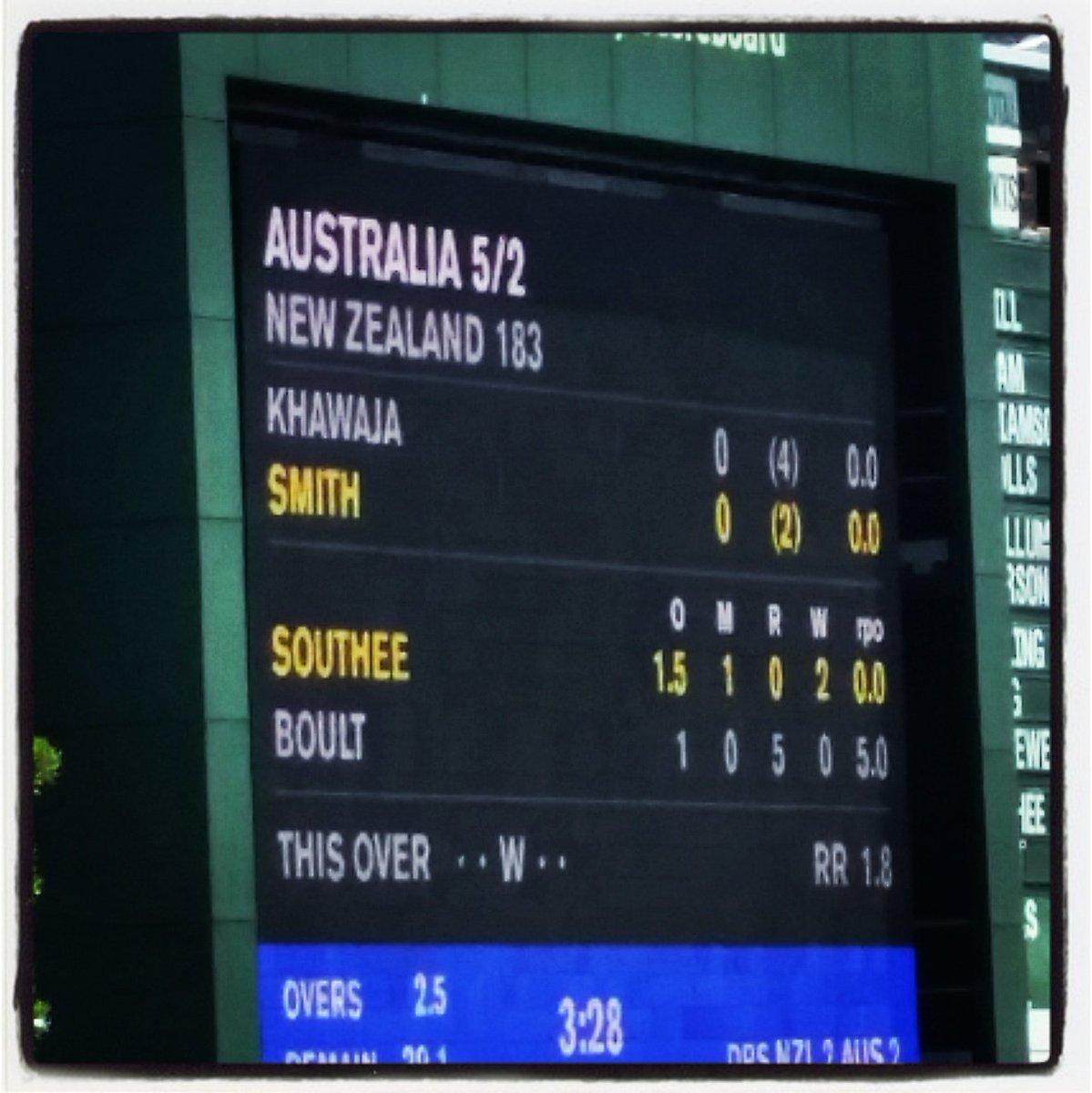 thewardsx5's tweet photo. #NZvAUS seems like a long time ago....confident of big 2nd innings score. Go @blackcaps https://t.co/amJTd7xohw