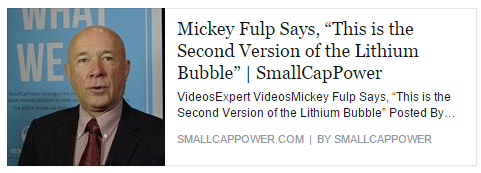TribecaCap's tweet photo. Fulp's Says, “This is the Second Version of the Lithium Bubble” https://t.co/bqTsSb40qB #lithium #mining #VRIC2016 https://t.co/5HdWoOMPqL