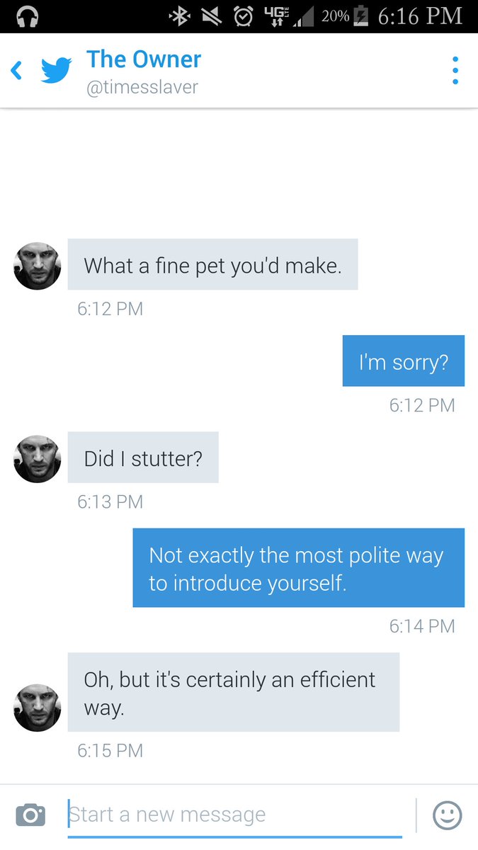 // when I said 'DM me,' this is NOT what I meant. Don't even HINT about sex unless I agree to it in the first place.