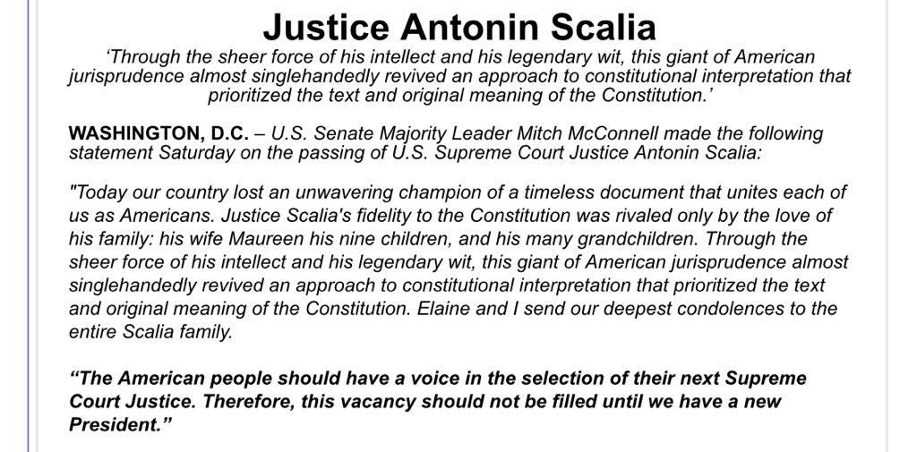 KristinFisher's tweet image. This is big. @senatemajldr says #Scalia &quot;vacancy should not be filled until we have a new President.”