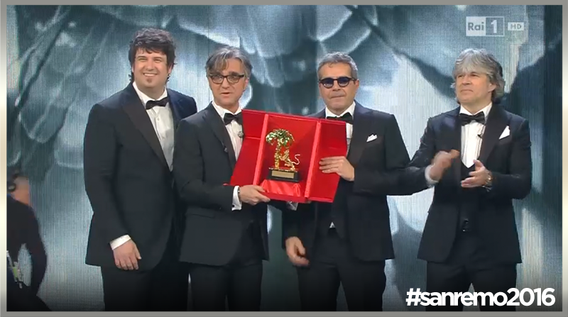 SanremoRai's tweet photo. 🎉 Vincono la 66^ edizione del Festival della canzone italiana gli Stadio con #UnGiornoMiDirai 💐
#sanremo2016 https://t.co/Nf8e1RXYUt