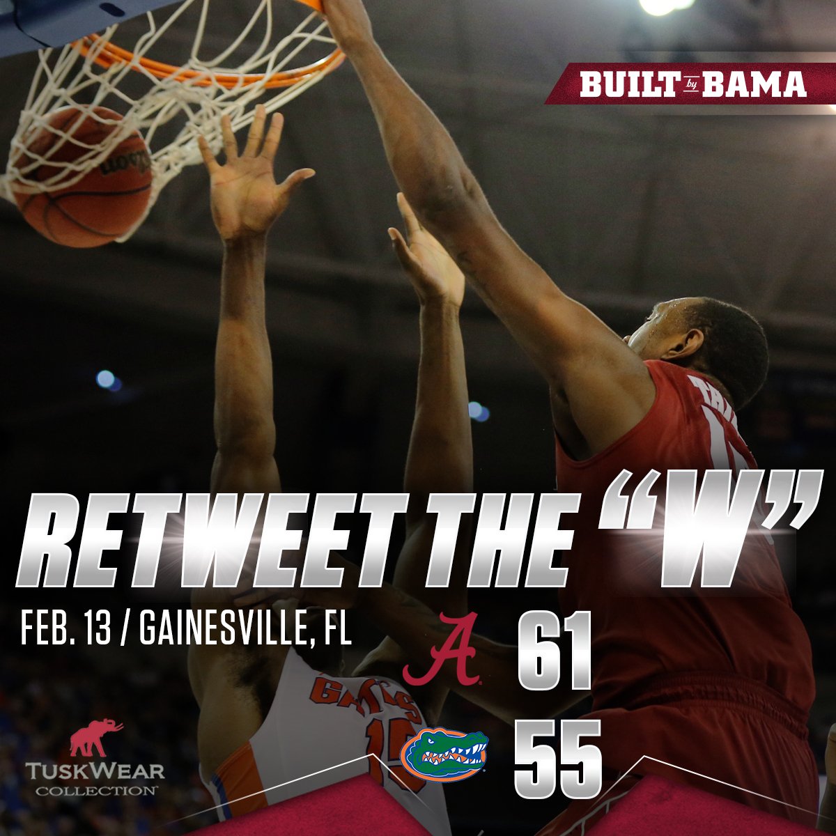 UA_Athletics's tweet photo. The Tide keeps rolling! @AlabamaMBB takes down Florida in a BIG road win! #BuckleUp https://t.co/azDbEx27S9