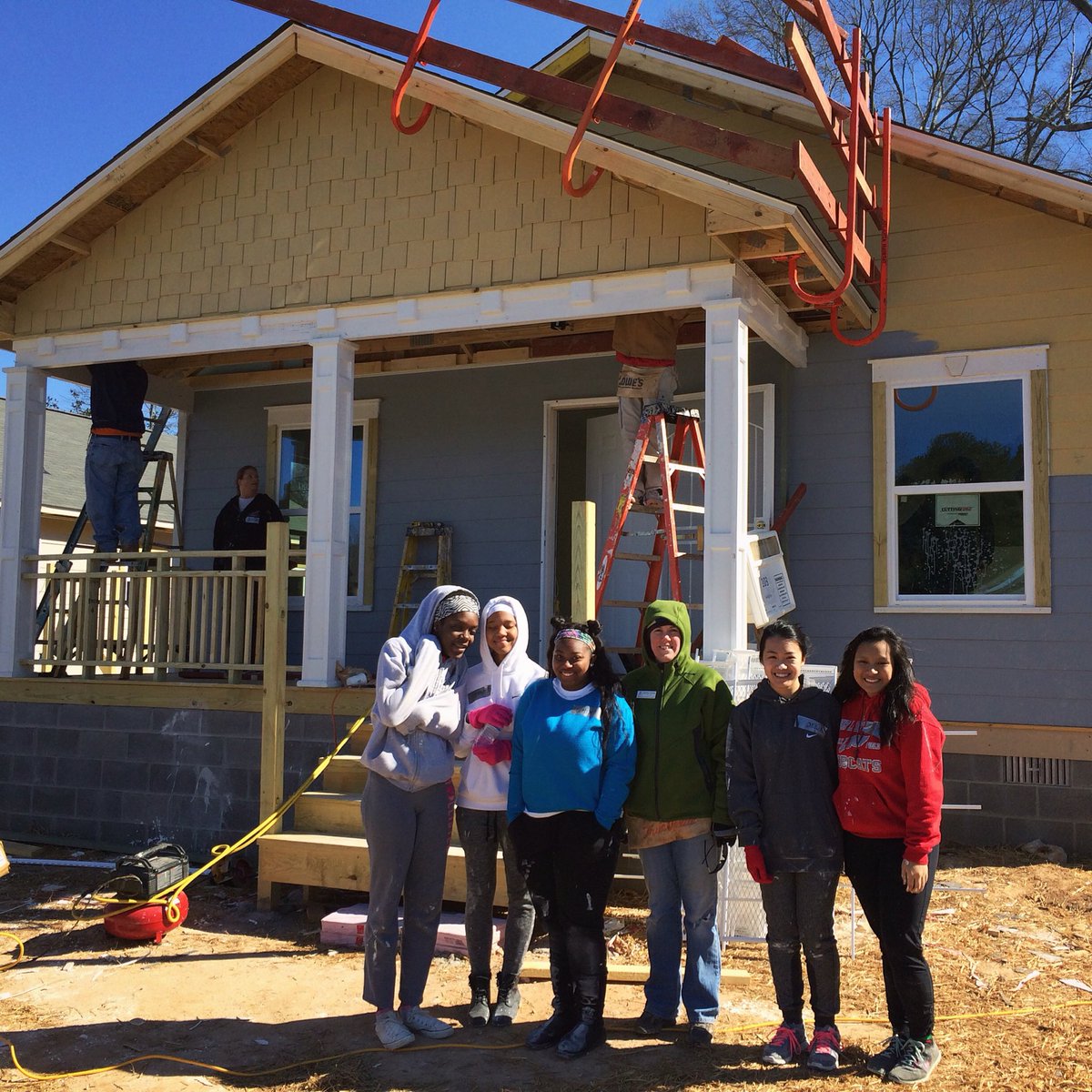 More student groups today @ the <a href="/ClarkHoward/">Clark Howard</a> build. Thanks, <a href="/MaristSchool/">Marist School</a> &amp; <a href="/MercyCatholic/">Our Lady of Mercy</a> for your servant leaders!