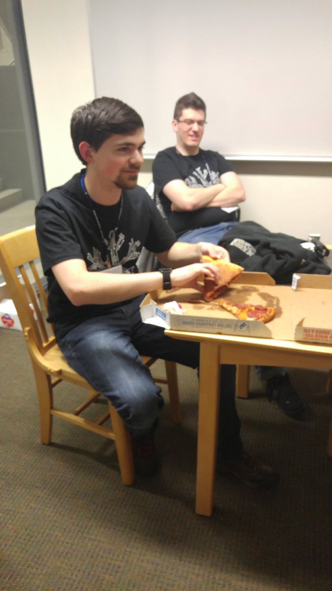 wwhack2016's tweet photo. How to successfully hack: binge eat pizza. #wwhack https://t.co/rc1myOMUhj