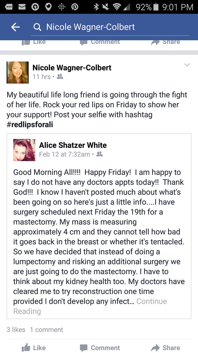 nicolecolbert74's tweet photo. #redlipsforali. Feb 19th https://t.co/d03h1klZCY