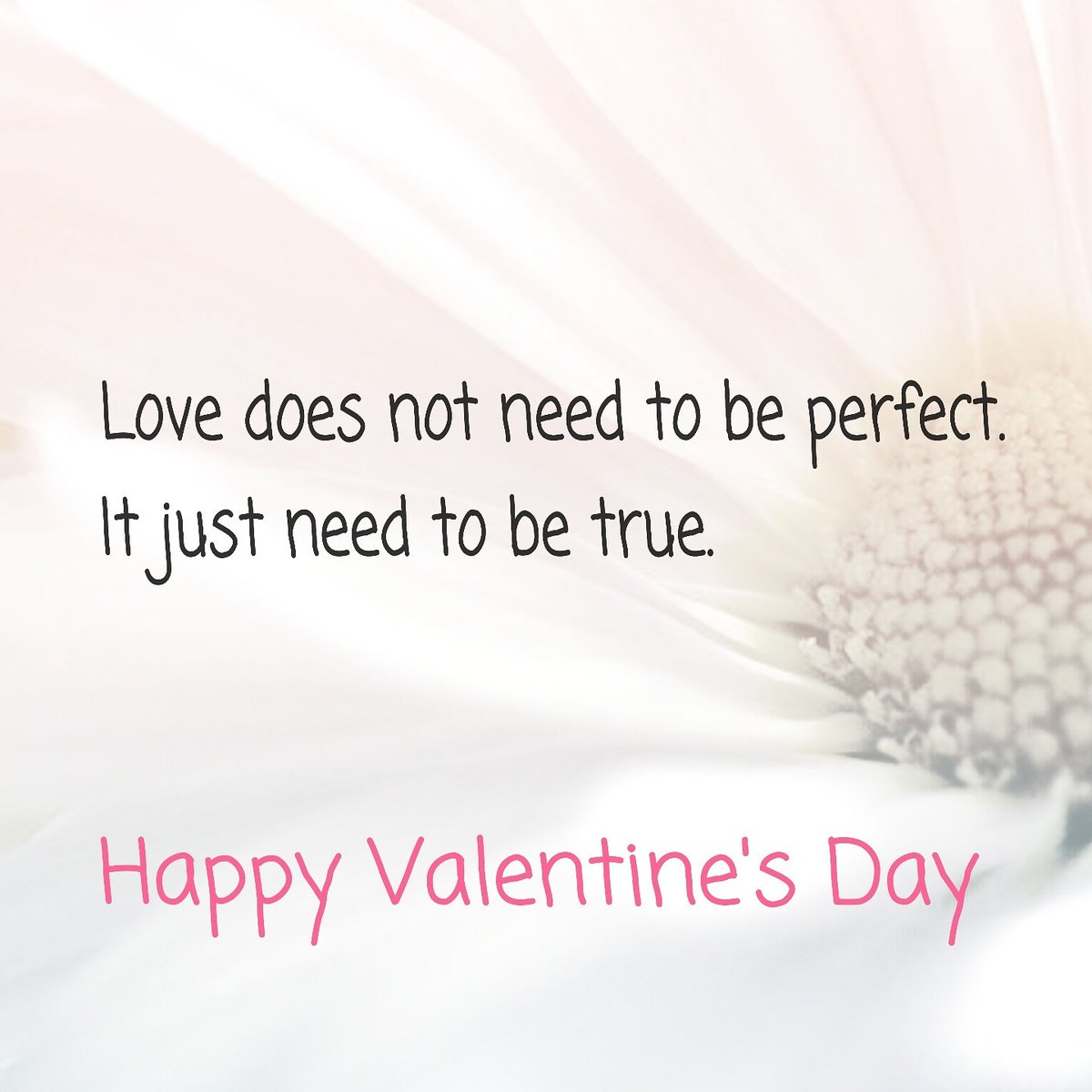 Chere_Dillon's tweet photo. Love does not need to be perfect. 
It just need to be true.
Happy Valentine's Day to you! ❤ https://t.co/twxw0gG8qO