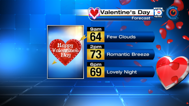 Valentine's Day forecast from @TrentAricTV Join us tonight at 11pm for your complete forecast. https://t.co/8KKWcKiQyE