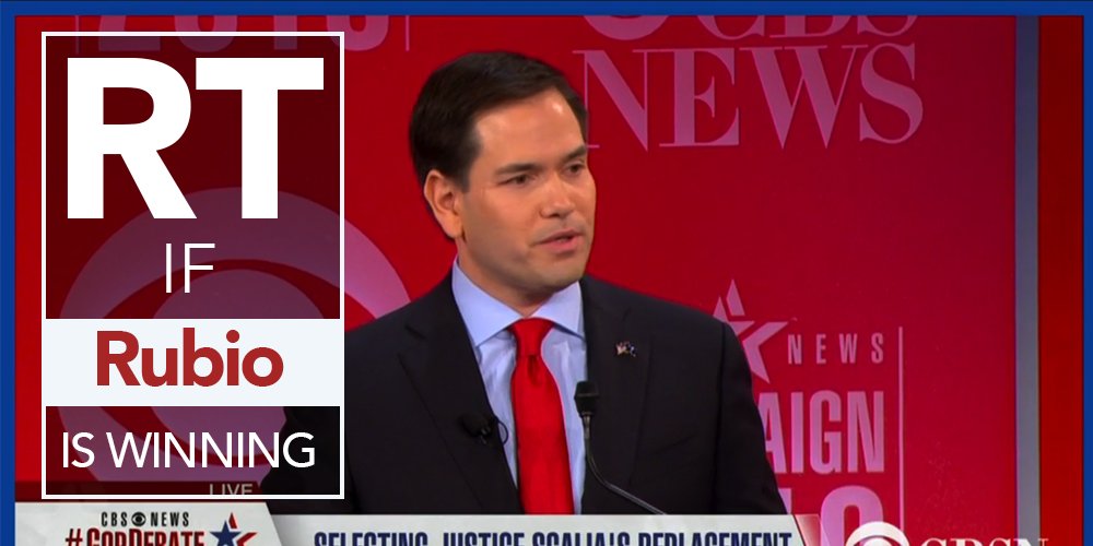 NRSC's tweet photo. RETWEET and VOTE if you think @MarcoRubio is winning the #GOPDebate! https://t.co/5MyCCevd7i https://t.co/rrv0jBdZR1