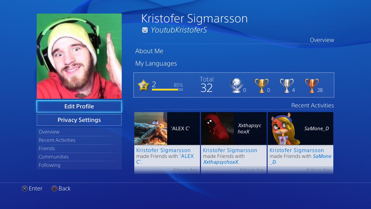 Live on youtube channel kristofer sigmarsson