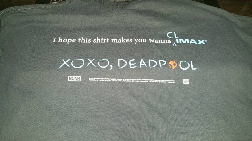 cliffbaldridge's tweet photo. #DeadpoolMovie @deadpoolmovie @deadpool @IMAX HQ Private AdvScreening #Swag #superhero #IMAXDeadpool #IMAX #deadpool https://t.co/WzGKIrcI31