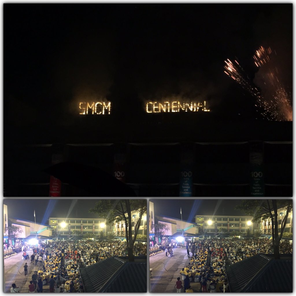 claudzpangilinn's tweet photo. "Let St. Mary's College ever live" Last Night in our beloved school π« Happy 100th year!! πππ #SMCMat100 https://t.co/pfOW5cdIuf