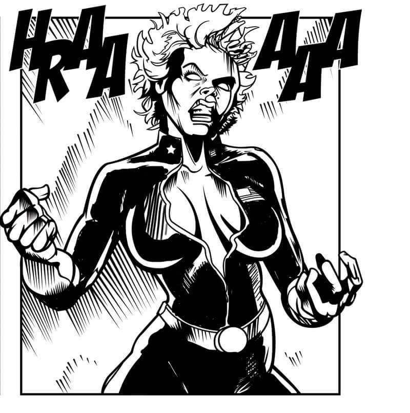 JosephAMichael's tweet photo. Power up with Vanessa (@BlondeBomb1940 ) for her big print debut in AC Comics Femforce #174 #1stappearance #hotcomic https://t.co/U283C8w3rG