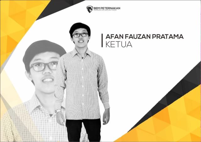 Perkenalkan, ketua BEM Peternakan UGM Kabinet Melangkah Bersama, Afan Fauzan Pratama (2013).
085323615666 (Afan)