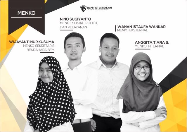 Kali ini, kami akan memperkenalkan jajaran para Menteri Koordinator BEM Peternakan Kabinet Melangkah Bersama.