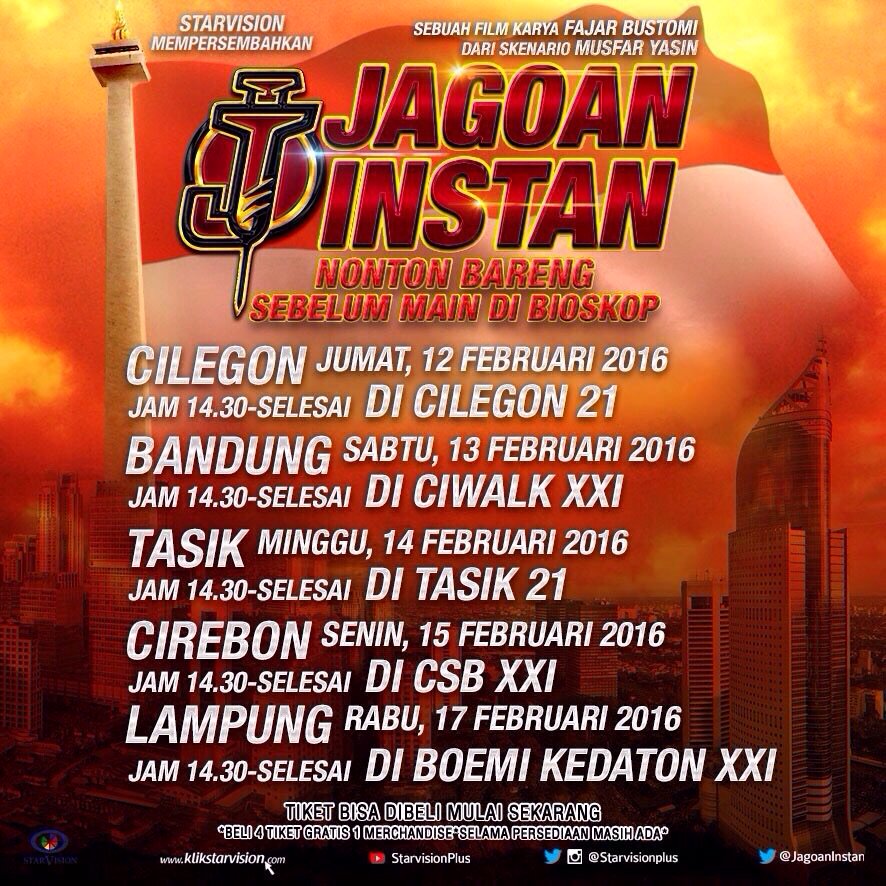 Besok nonton bareng cast #JagoanInstan di Cirebon yaa :)