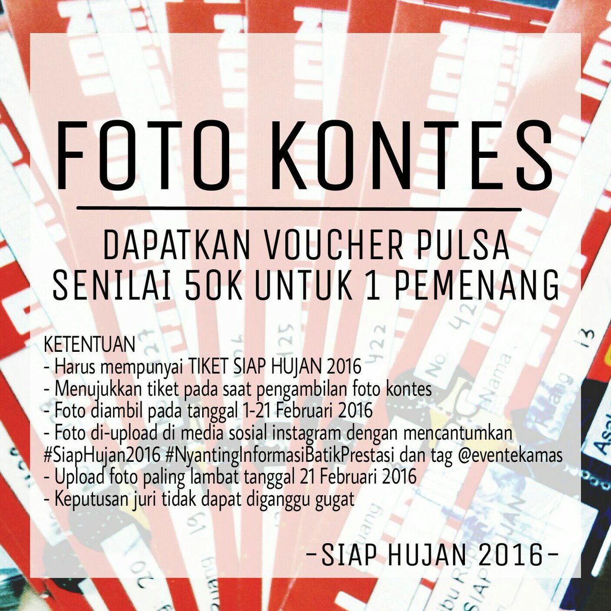 Ekamas53's tweet photo. Adek adek kelas 9 yang udah daftar TO SIAP HUJAN ikutan foto kontes yuuk
#siaphujan2016 https://t.co/m7rnwqTQEB