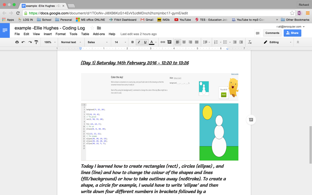 RichardOSTB247's tweet photo. Students @LeRocquier give up one hour a day collaborative coding project for @OfficialDLDay during holidays! #DLDay https://t.co/qgBYbiCg62