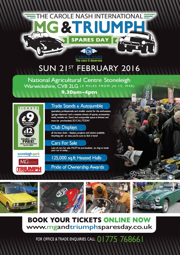 2000Register's tweet photo. Buy your valentine a ticket to The International MG &amp; Triumph Spares Day next week at Stoneleigh Park @mgtriumphshow https://t.co/ZzchLcsgQi