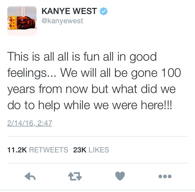 realjayorke's tweet image. Once upon a time, there lived an entertainer called Kanye West...

This is his handle. -&amp;gt; @kanyewest #TLOP