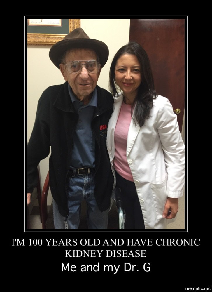 thekidneydr's tweet photo. #kidney disease #ilovedrg #100yearsold #highcreatinine #nodialysis https://t.co/t8KL4L5SdQ
