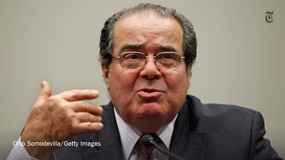nytimes's tweet photo. "We almost certainly will never see a justice like Antonin Scalia again" https://t.co/bJBJOka8ln via @nytopinion https://t.co/it5vcIFQpY