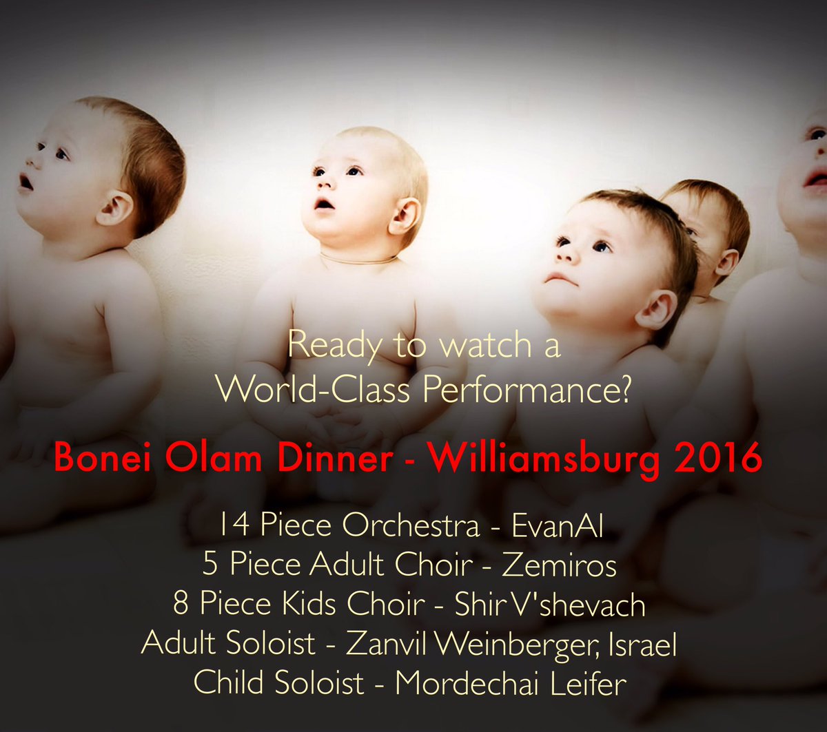 Ready to watch a #WorldClassPerformance?
<a href="/BoneiOlam/">Bonei Olam</a> Dinner - Williamsburg, 2016