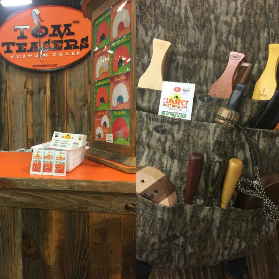 Sunsect15's tweet photo. Only a few samples left at #NWTFshow over at booth 935 ...go see #tomteaser get #sunsect! @NWTF_official #customcall https://t.co/74U7wKuswm