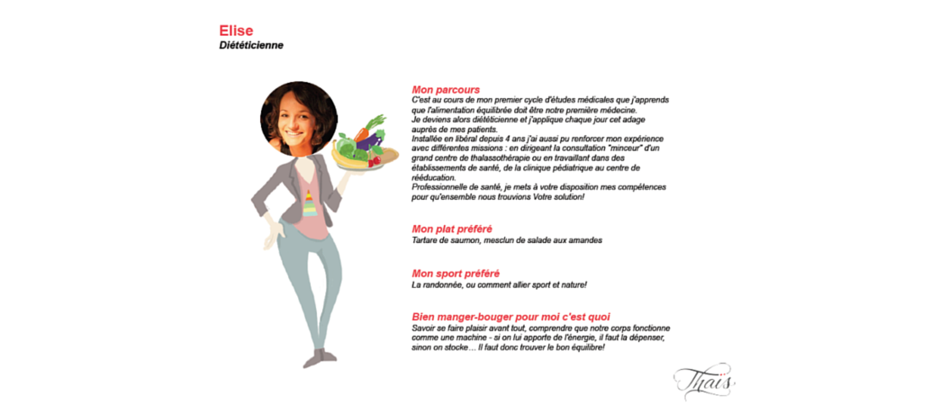 ThaisSolutions's tweet photo. Notre réseau de soins pour aider au contrôle du #poids. Voici Elise, #diététicienne https://t.co/zjLi0uZCp9 https://t.co/YXNNJSSjI2