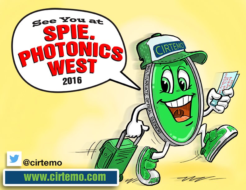 cirtemo's tweet photo. @LaserFocusWorld @PhotonicsWest Looking forward to it! Look out for MOE! #MultivariateOpticalElement #SPIE #BiOS https://t.co/bpW62nYdww