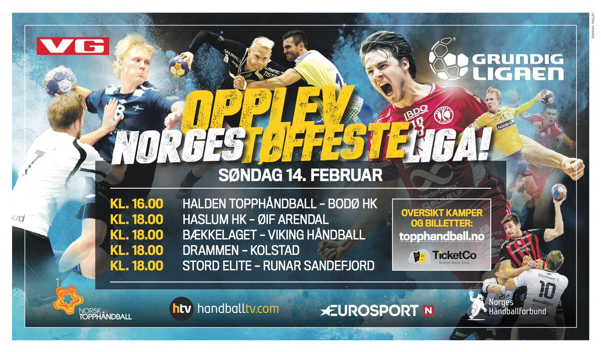 HandballTVcom's tweet photo. Idag er det en ny runde i GRUNDIGligaen herrer! Følgene kamper kan du se på https://t.co/JjlEiVuHQD. https://t.co/Pahofn4a33