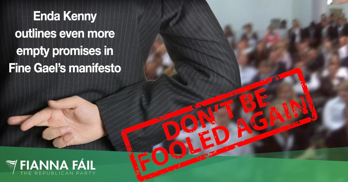 .<a href="/FineGael/">Fine Gael</a> currently outlining their Manifesto of smoke and mirrors #brokenpromises #notbuyingit #ge16