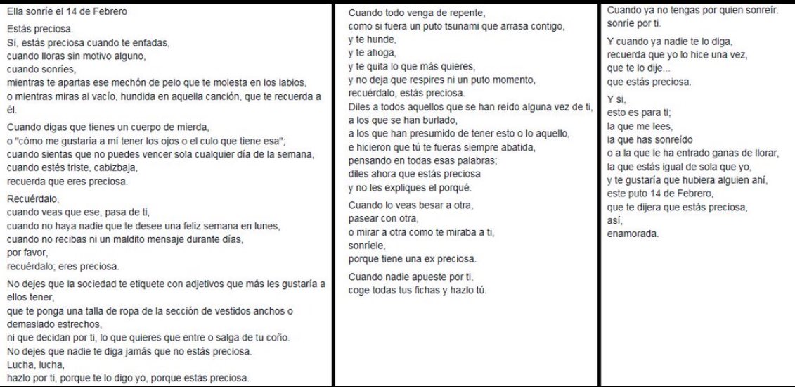 Ella sonríe el 14 de Febrero