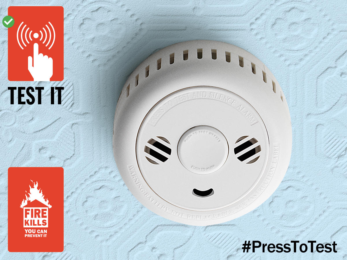 Working smoke alarms save lives, test your smoke alarm at least once a month #PressToTest goo.gl/Y0L5Kf