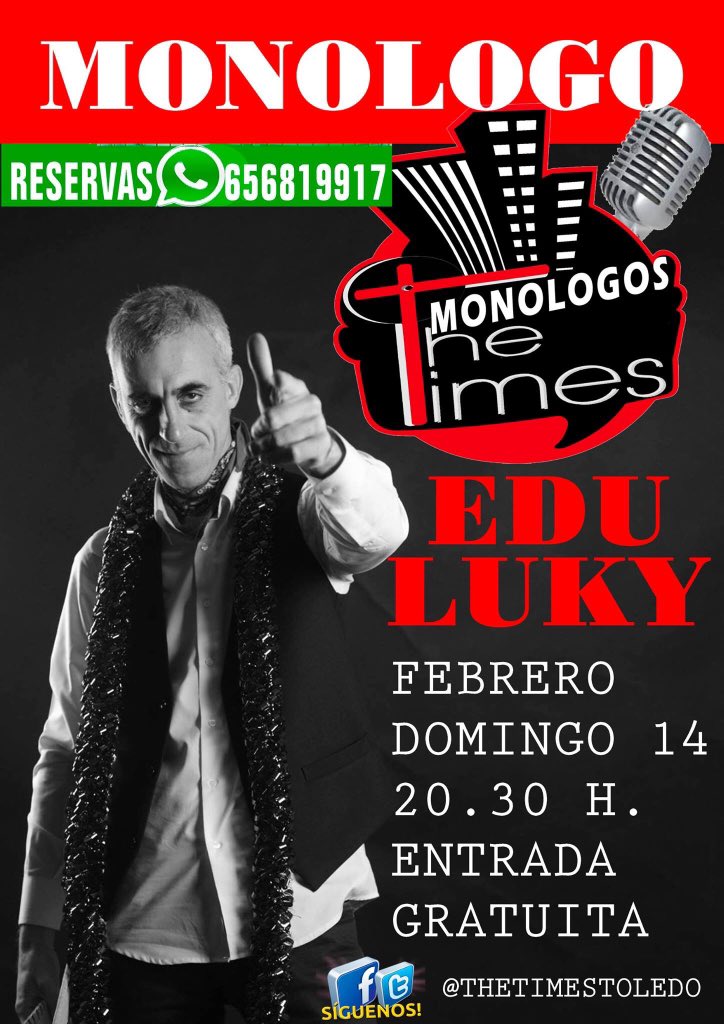 davidtld's tweet photo. Pasa San Valentín riendo en @TheTimesToledo con el monologo de Edu Luky con entrada gratuita. https://t.co/vso61GLYNP
