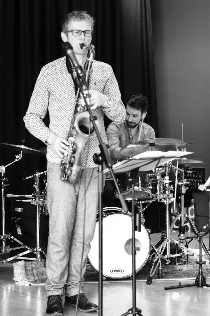 Adam_D_Sinclair's tweet photo. Great shot from the @WilsonGraemeB Quartet gig @GalaDurham last Friday! Photo by @CrypticLemon #JazzFaces https://t.co/vKma7Pq8OH